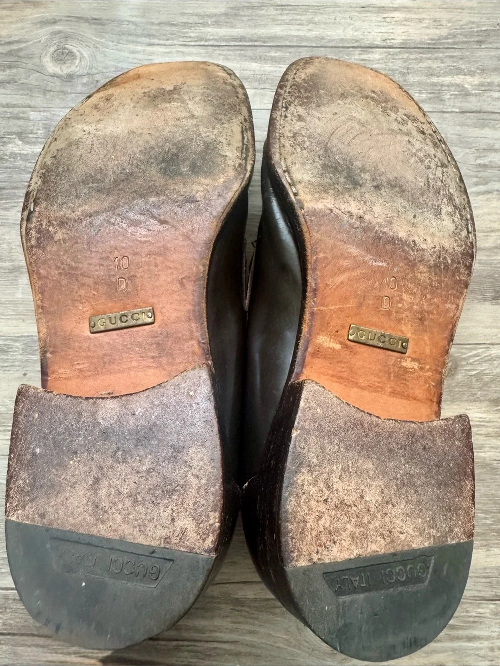 Gucci Horsebit Brown Leather Loafers Size 10D Made in Italy Mens